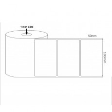 Decal nhiệt in mã vạch khổ 100x50mm, cuộn 50m 1 tem/hàng